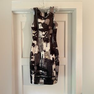 H&M Bodycon Scuba Abstract Dress xs